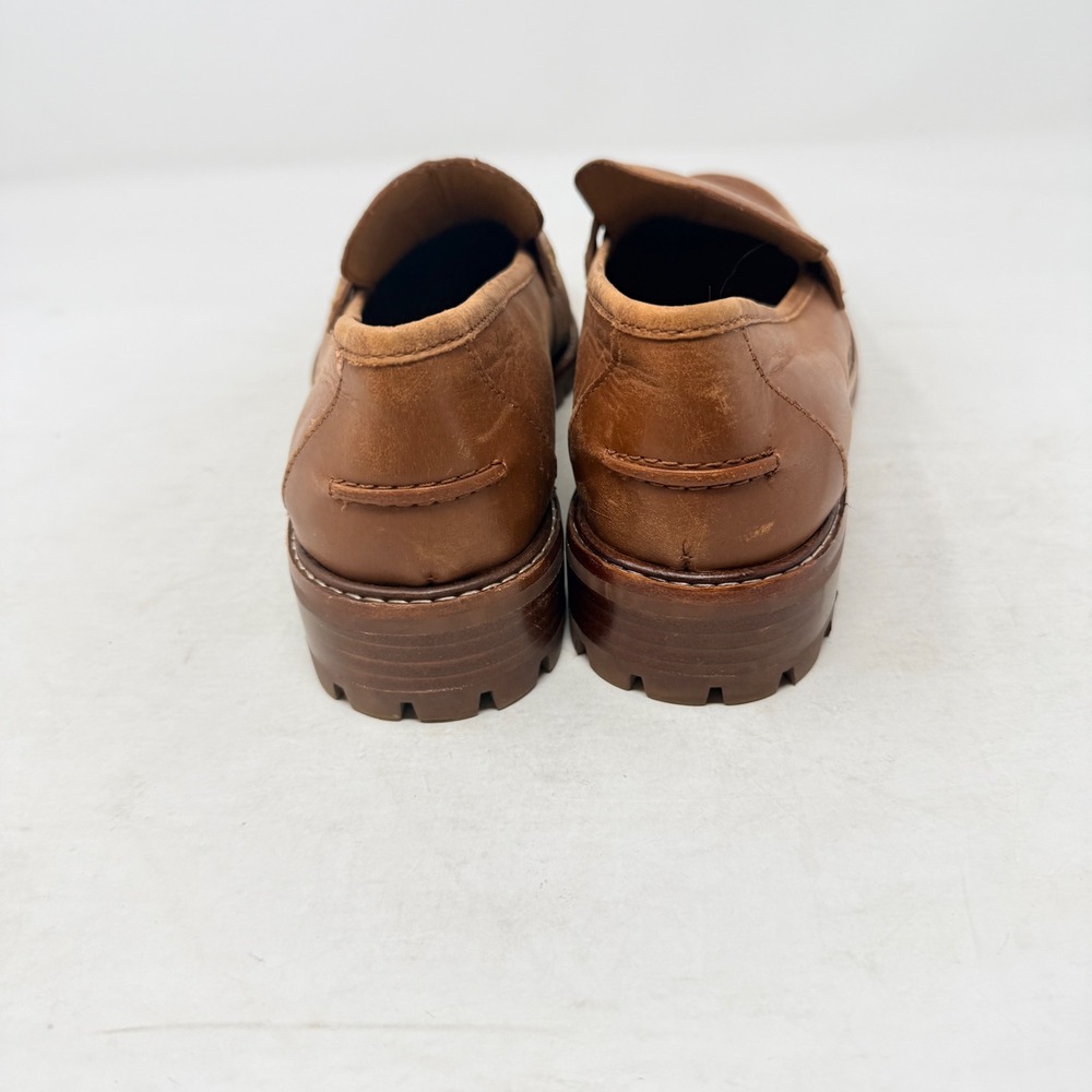Madewell The Bradley Loafer English Saddle Brown Leather 8.5 Lug Sole Penny - Picture 6 of 9